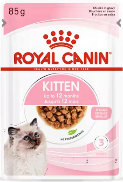 Φωτογραφία προϊόντος: Royal Canin Πλήρης τροφή σε σάλτσα για γατάκια, 2ης φάσης ανάπτυξης έως 12 μηνών γατάκια, 12x85gr ROYAL CANIN (9003579308745)
