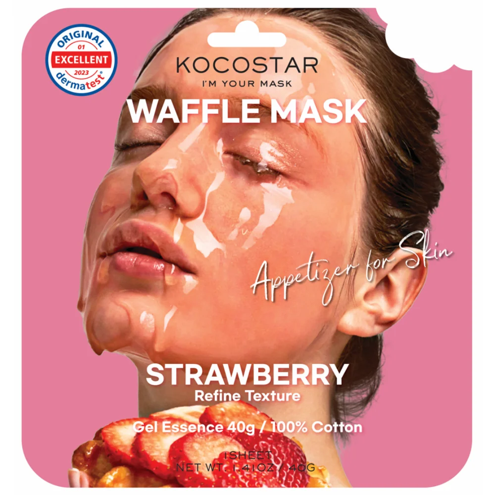 Φωτογραφία προϊόντος: Kocostar Waffle Face Mask Strawberry, Καθαρισμός + Λάμψης