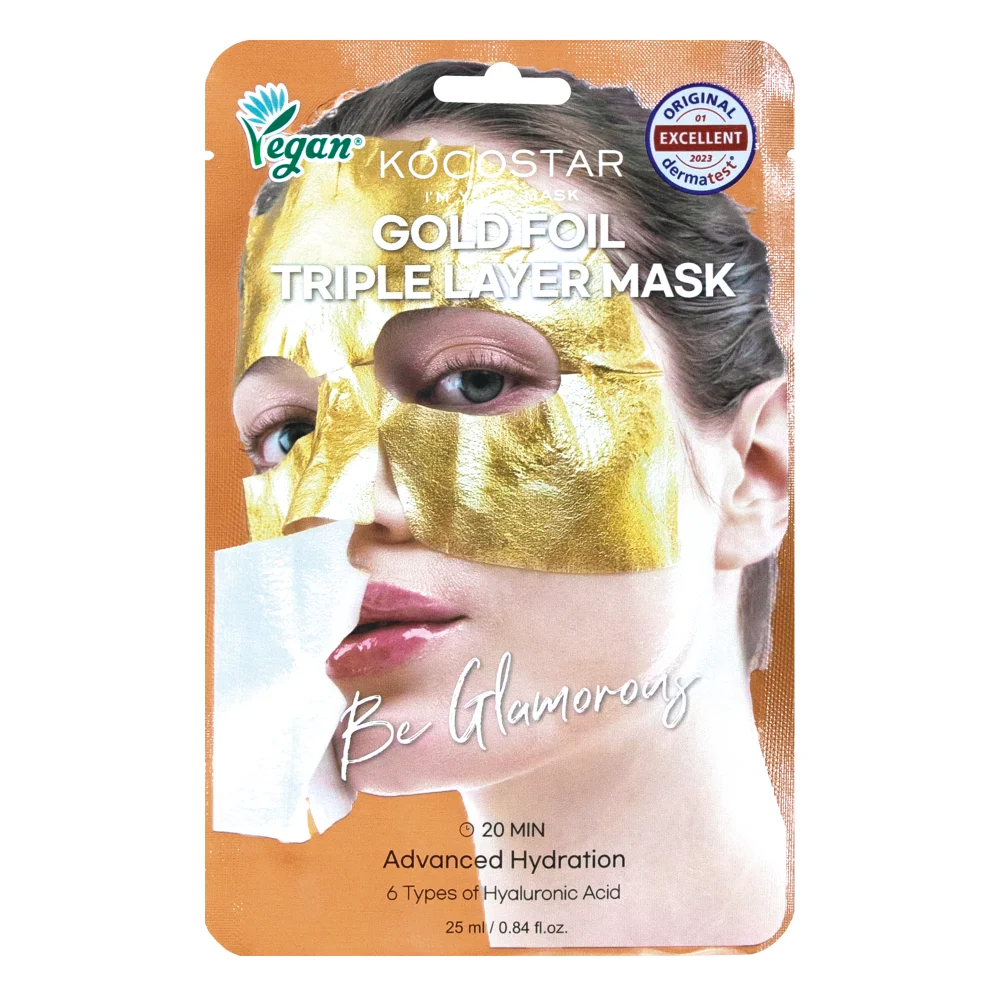 Φωτογραφία προϊόντος: KOCOSTAR Premium Gold Foil Triple Layer Mask 25ml