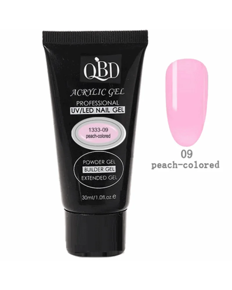 Φωτογραφία προϊόντος: GEL ΧΤΙΣΙΜΑΤΟΣ QBD ACRYLIC GEL UV/LED NAIL GEL – SOAK OFF PEACH COLORED 30ML 1333-09