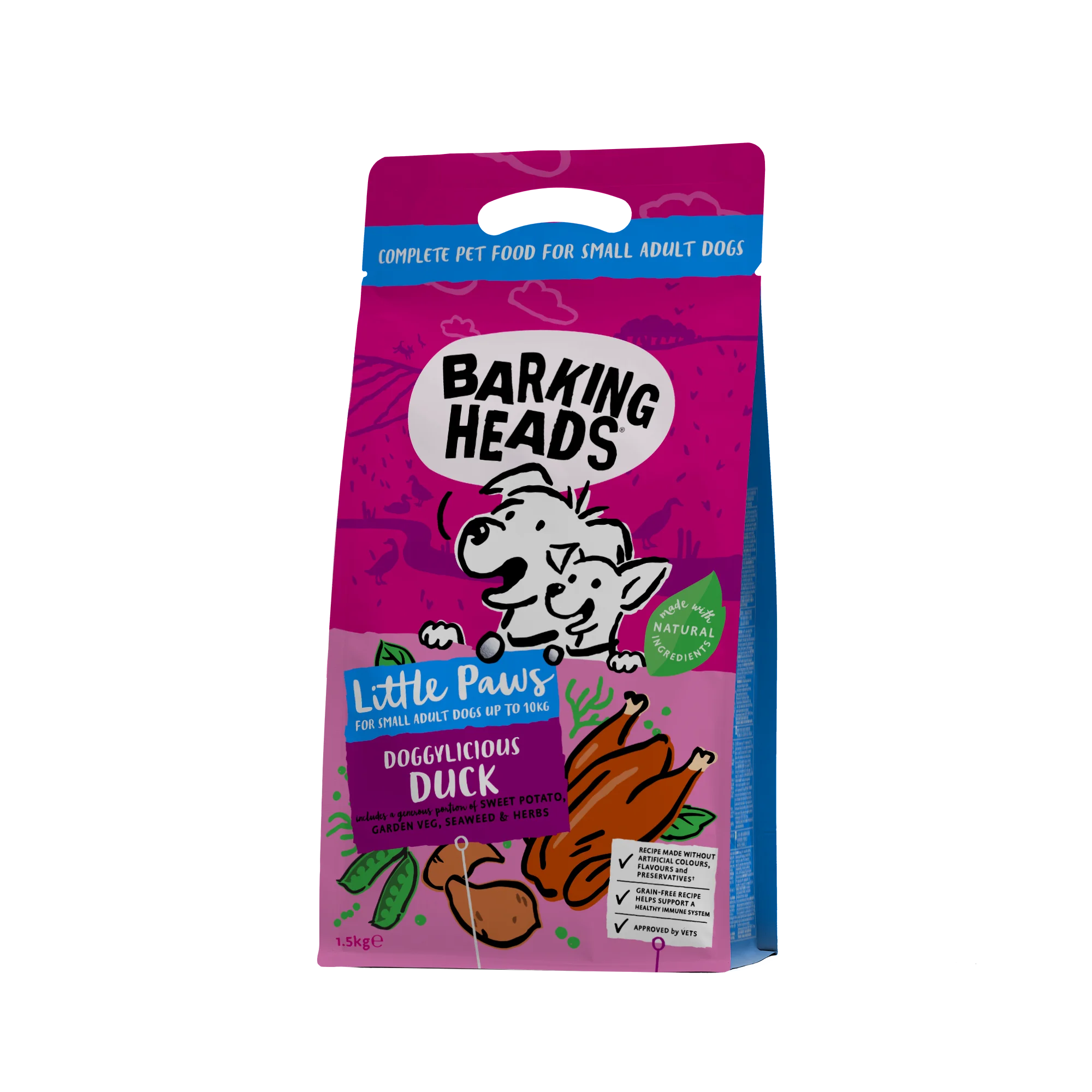 Φωτογραφία προϊόντος: Barking Heads Small Adult Doggylicious Duck 1.5KG
