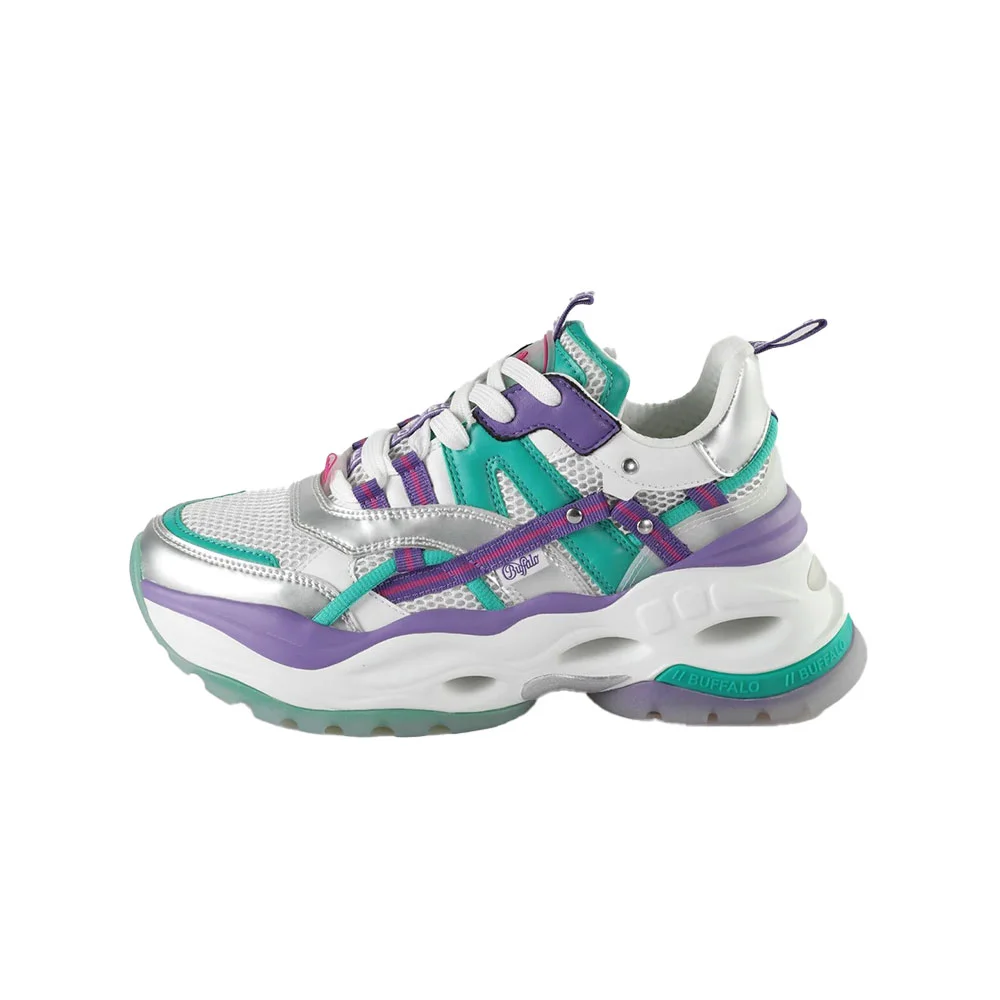 Φωτογραφία προϊόντος: BUFFALO ΓΥΝΑΙΚΕΙΑ SNEAKERS TRIPLET HOLLOW SILVER/GREEN/PURPLE