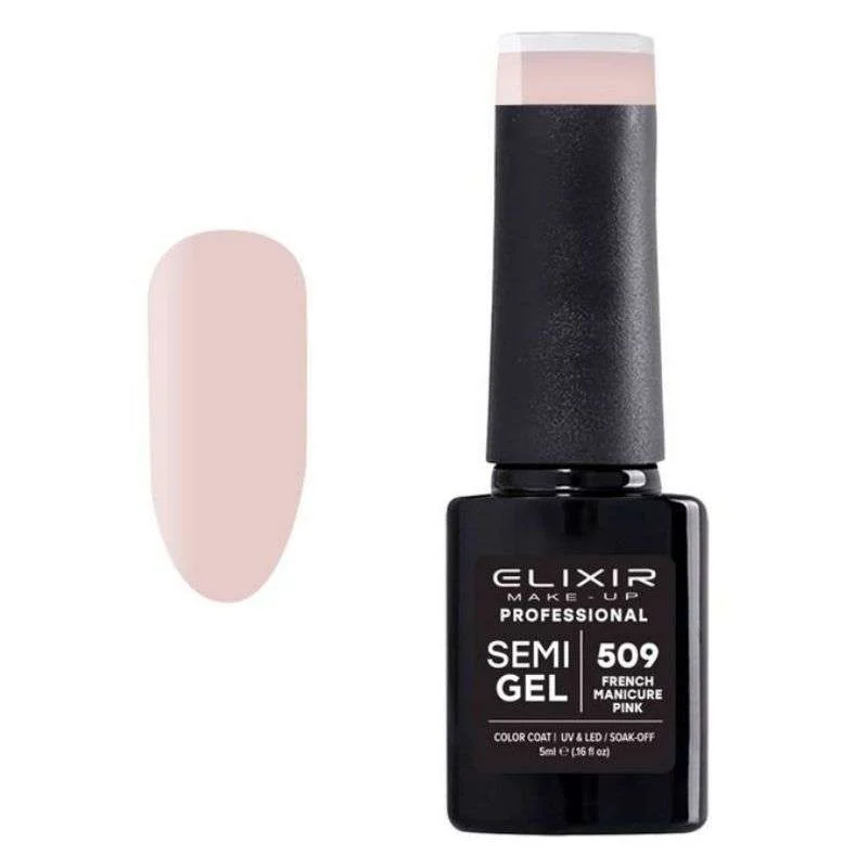 Φωτογραφία προϊόντος: Elixir Professional Semi Gel Ημιμόνιμο Βερνίκι Νυχιών 509 French Manicure Pink Ροζ Γαλλικού Μανικιούρ 5ml