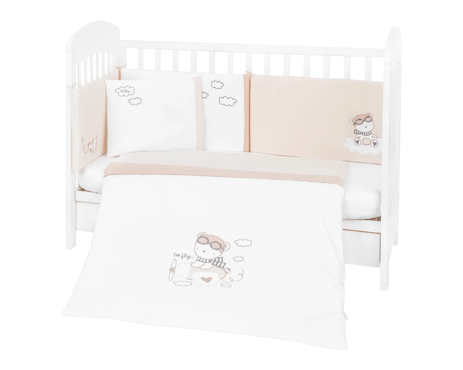 Φωτογραφία προϊόντος: Kikka Boo - Bedding set 6pcs 60/120 embroidery Dreamy Flight - 41101060084