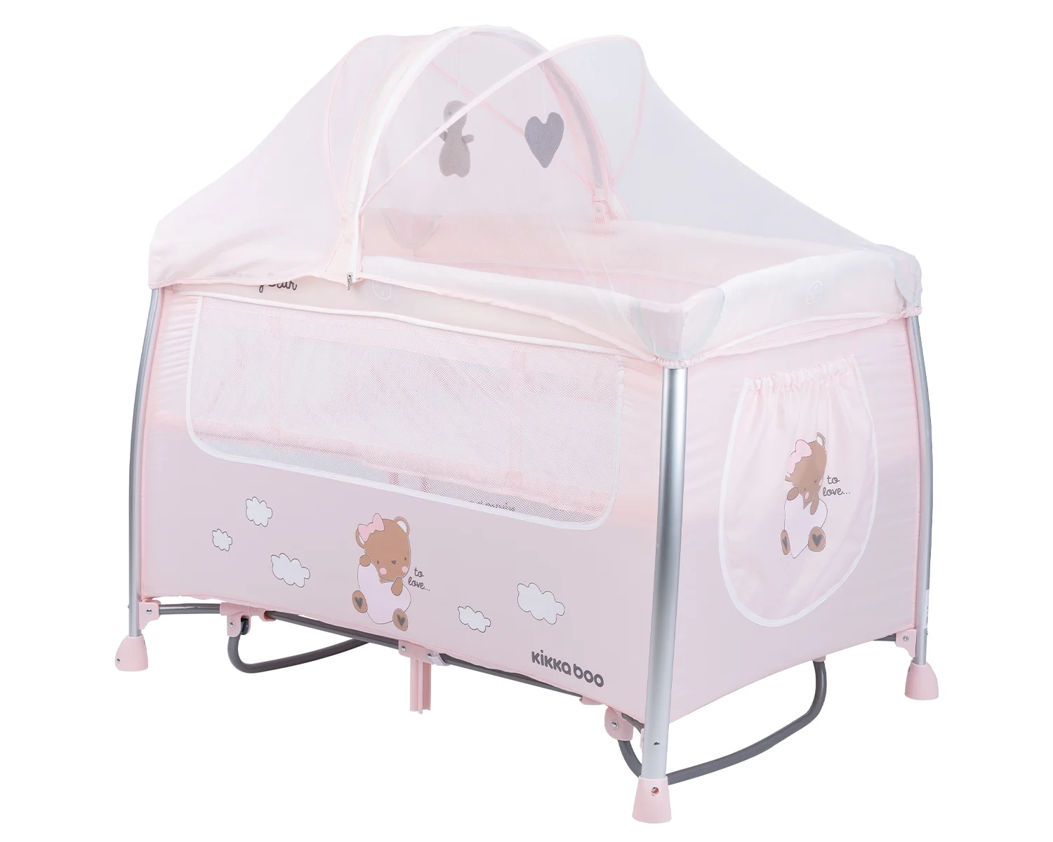 Φωτογραφία προϊόντος: Kikka Boo - Baby cot 2 levels Dreamy Bear Pink - 31003010090