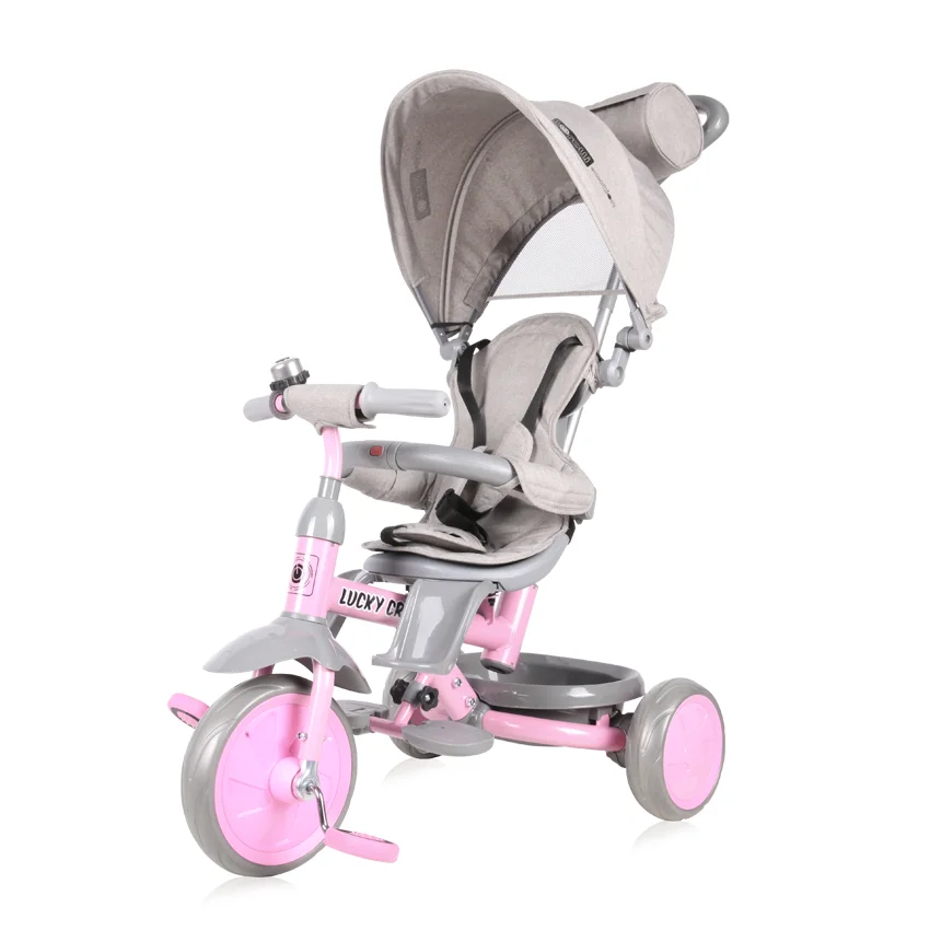 Φωτογραφία προϊόντος: LORELLI - CHILDREN TRICYCLE LUCKY CREW GREY+PINK - 10050610022
