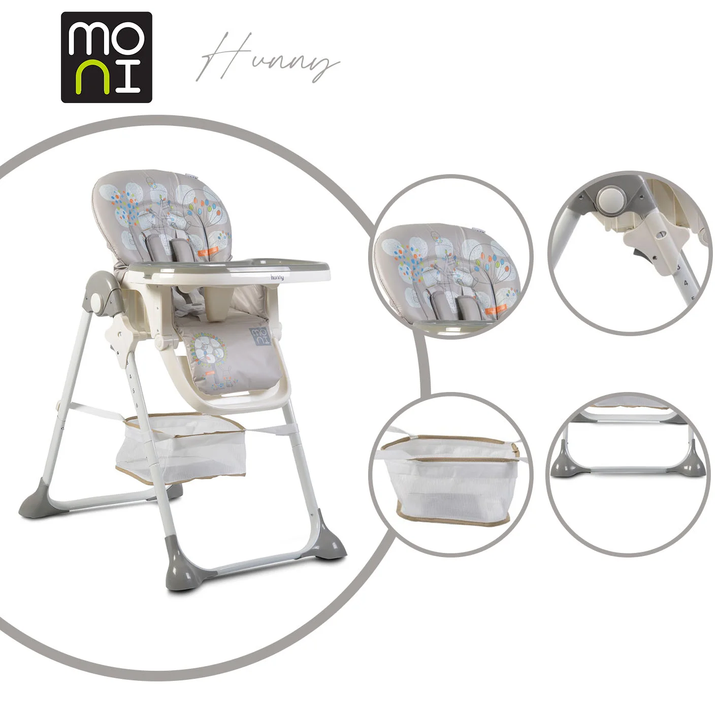 Φωτογραφία προϊόντος: MONI - High chair Hunny grey - 3801005150199