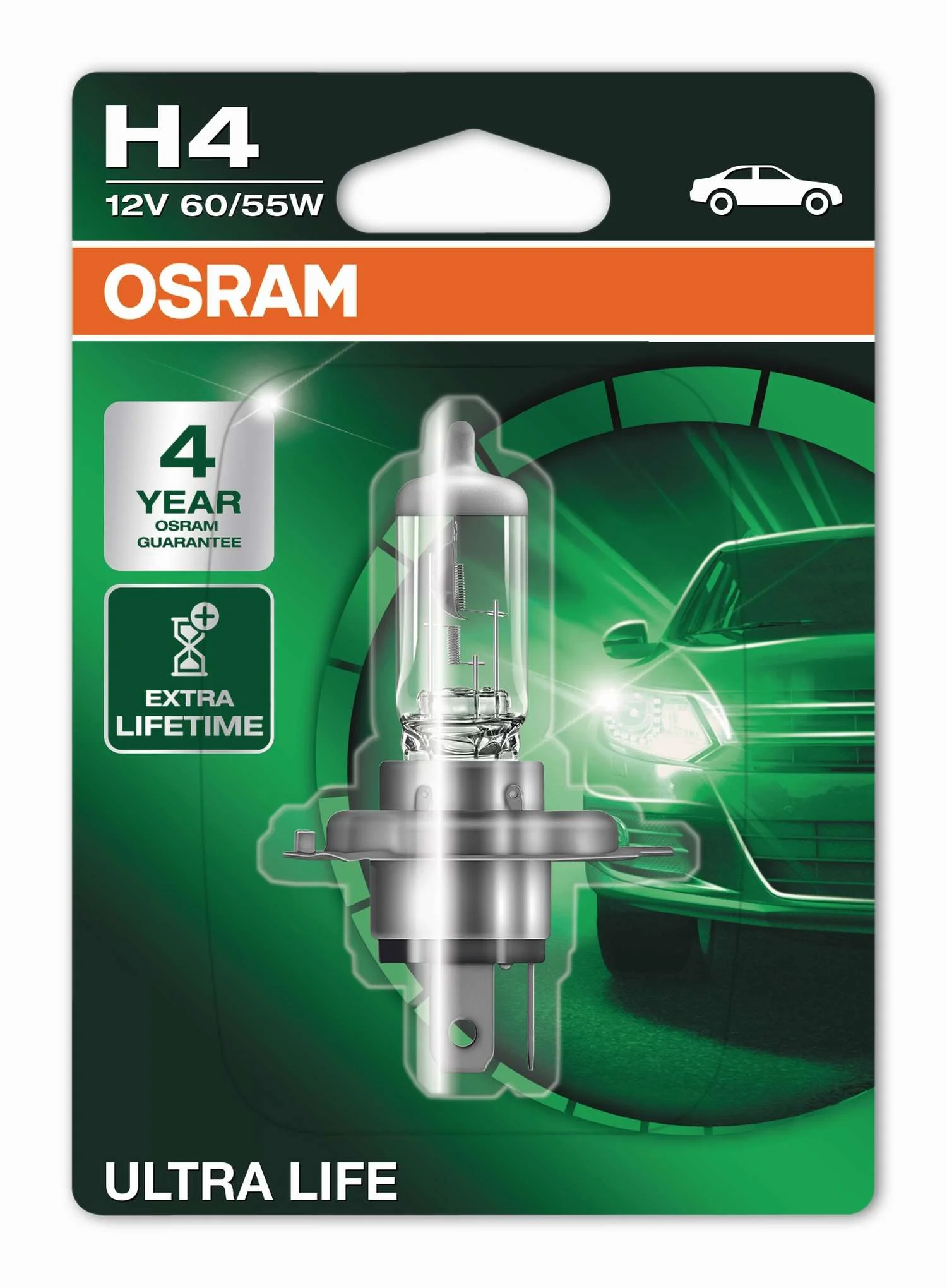 Φωτογραφία προϊόντος: OSRAM H4 12V 60/55W P43t ULTRA LIFE EXTRA LIFETIME (64193ULT-01B) 1τμχ