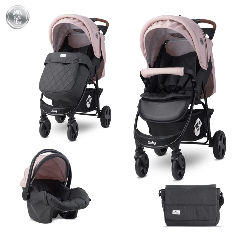 Φωτογραφία προϊόντος: LORELLI - BABY STROLLER DAISY SET BLACK + CAMEO ROSE - 10021442180
