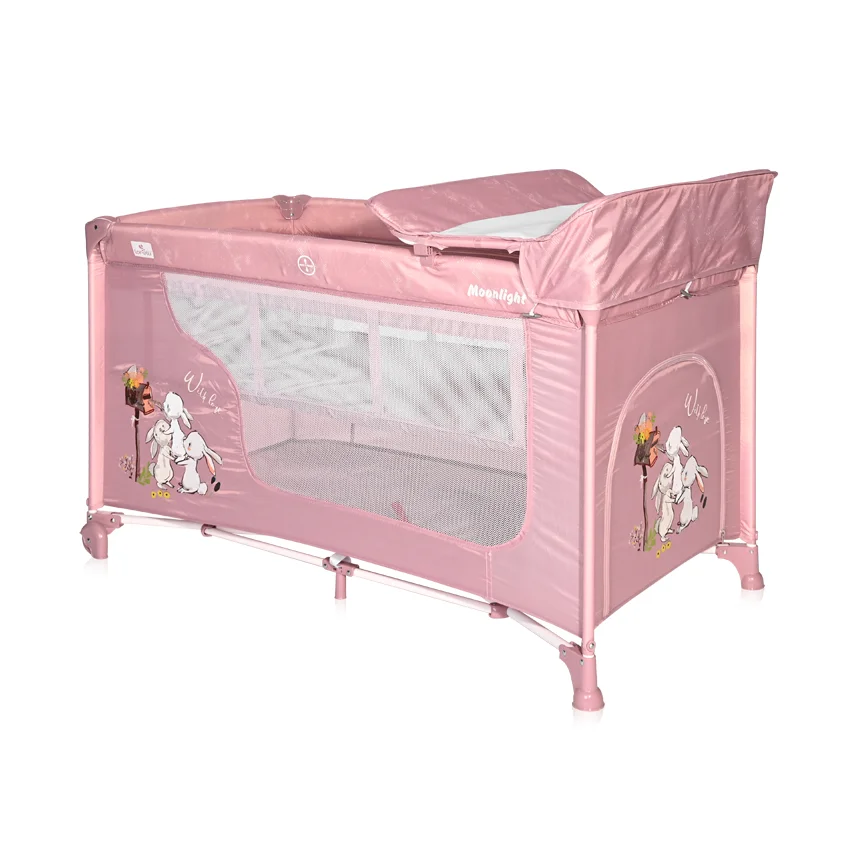 Φωτογραφία προϊόντος: LORELLI - BABY COT MOONLIGHT 2 LAYERS BEIGE ROSE RABBITS - 10080412153