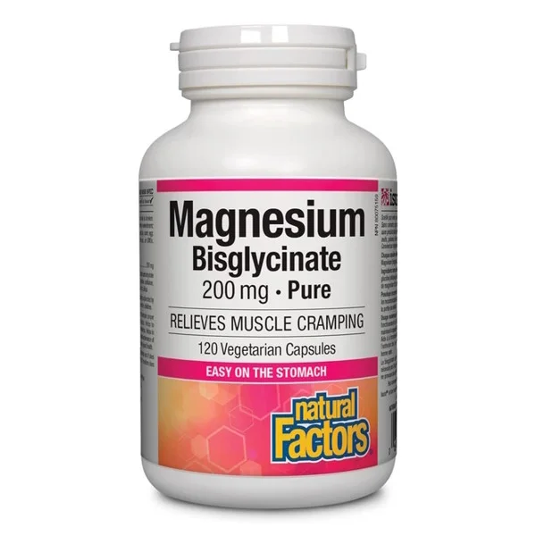 Φωτογραφία προϊόντος: Natural Factors Magnesium Bisglycinate 200mg 120 φυτικές κάψουλες
