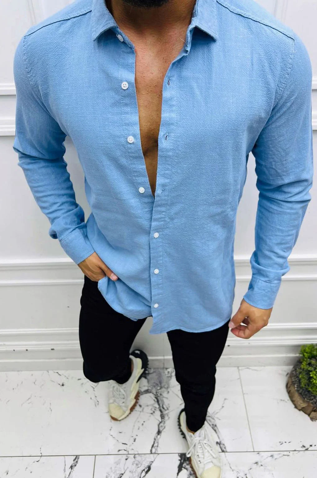 Φωτογραφία προϊόντος: Λινό Πουκάμισο Baby Blue 3406