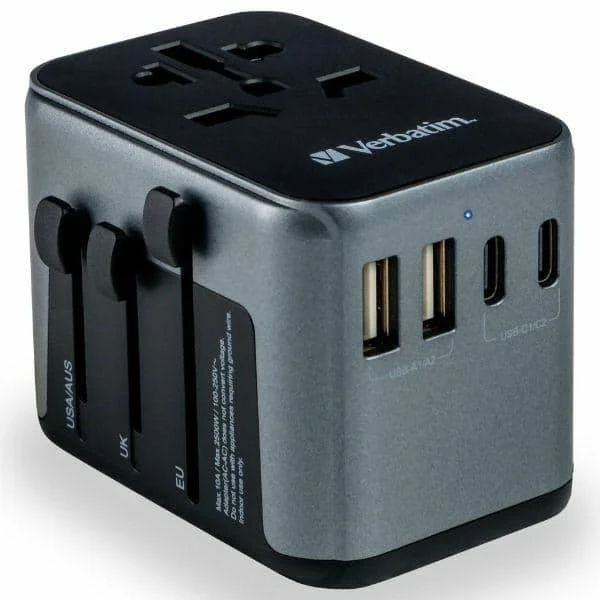 Φωτογραφία προϊόντος: Verbatim Universal Travel Adapter UTA-03 (3 x USB-C, 2 x USB-A, 1 x AC) με θήκη μεταφοράς | 49545