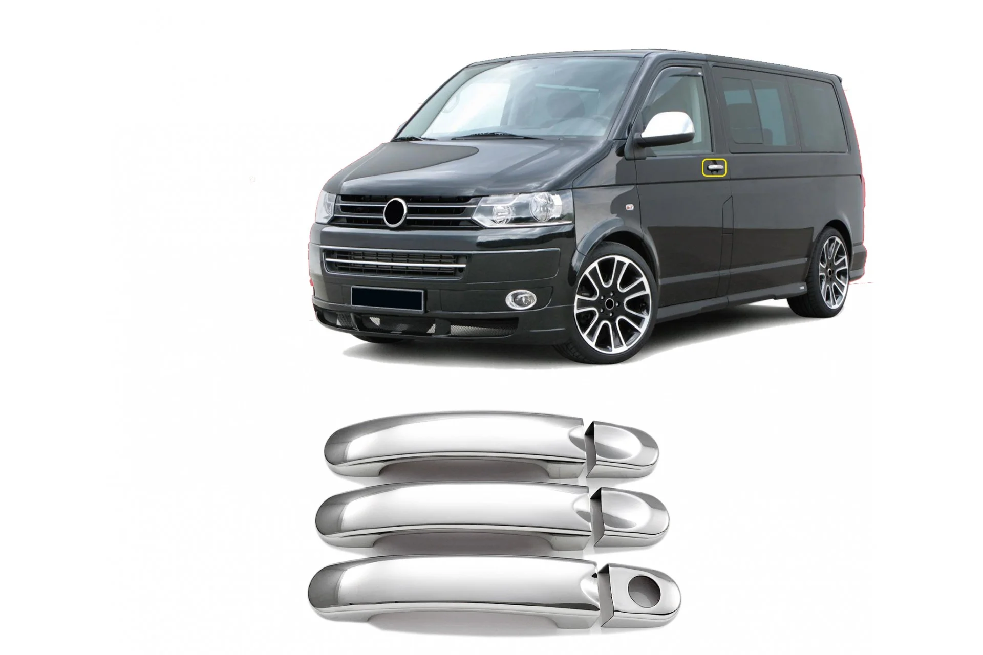 Φωτογραφία προϊόντος: S-dizayn Vw Τ5 Transporter 2003-2010 Χερουλια Πορτας Χρωμιο Μεταλλικα 3ΤΕΜ