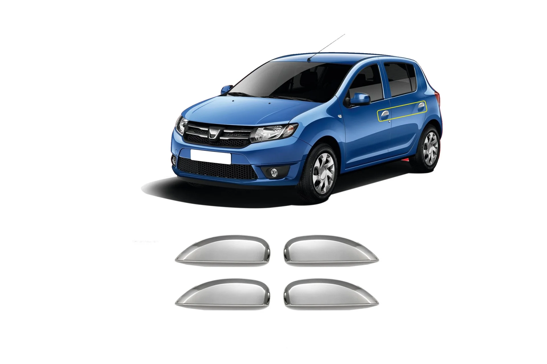 Φωτογραφία προϊόντος: S-dizayn Dacia Sandero 2 4D 2013+ Χερουλια Πορτας Χρωμιο Μεταλλικα 4ΤΕΜ