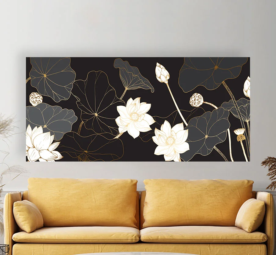 Φωτογραφία προϊόντος: Πίνακας σε καμβά Abstract golden lotus