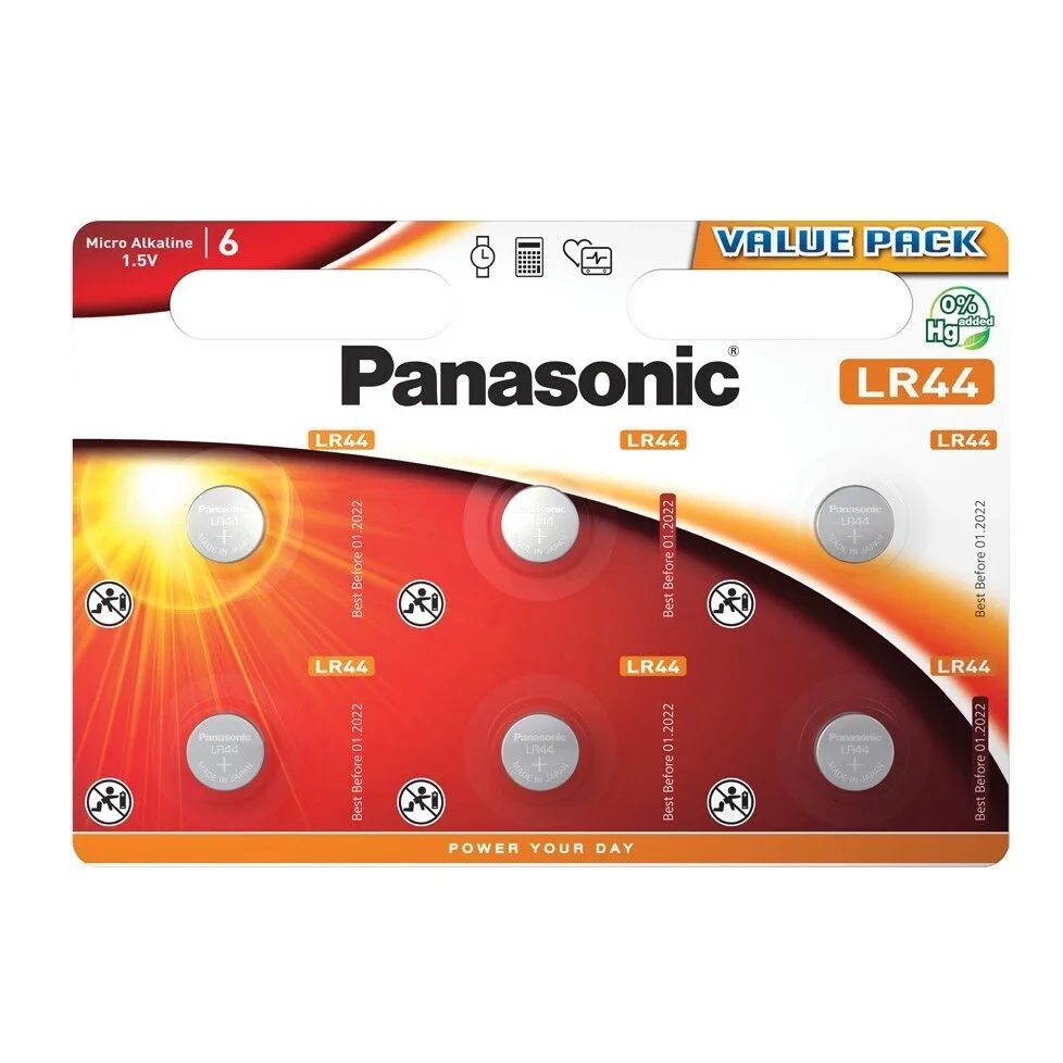 Φωτογραφία προϊόντος: Panasonic LR44 1.5V Μπαταρίες Λιθίου Ρολογιών 6τμχ
