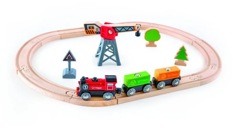 Φωτογραφία προϊόντος: Hape Railway Cargo Delivery Loop (E3731A) - Σιδηρόδρομος Φορτωεκφόρτωσης Εμπορευματών - 19 Τεμάχια