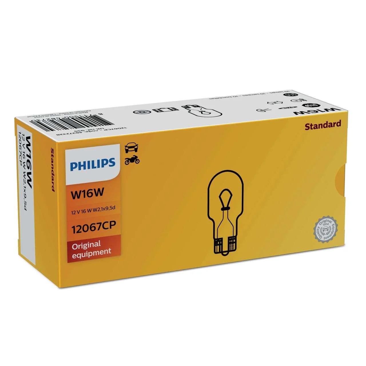 Φωτογραφία προϊόντος: Λυχνία Philips Standard W16W 12V 16W W2,1x9,5d Vision 12067CP 1τμχ