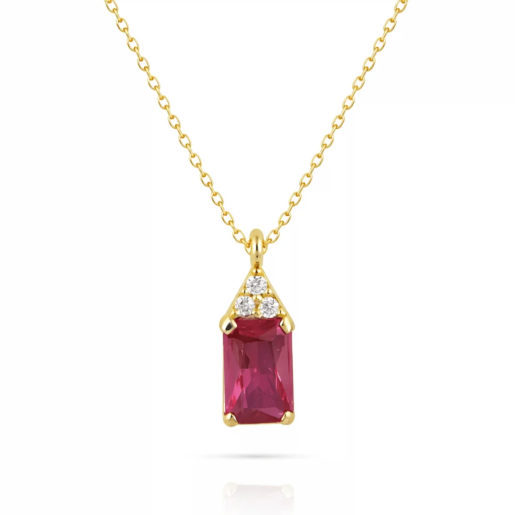 Φωτογραφία προϊόντος: fenixjewelry Κολιε Γυναικειο κ14 Χρυσο Κοκκινο Ζιργκον 6353κκ