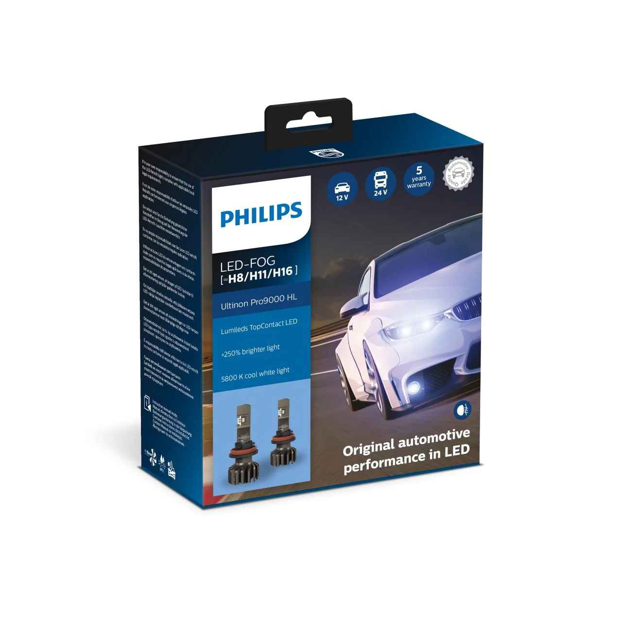 Φωτογραφία προϊόντος: PHILIPS LED H8/11/16 12/24V 15W Ultinon Pro9000 HL +250% Περισσ. Φως 5800K 11366U90CWX2 2τμχ