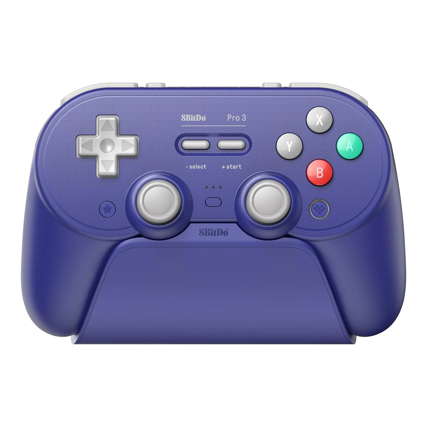Φωτογραφία προϊόντος: 8BitDo Pro 3 Bluetooth Gamepad με Charging Dock (2.4G/BT/USB) για Switch(1&2)/Windows/Android/Apple/SteamOS – Purple