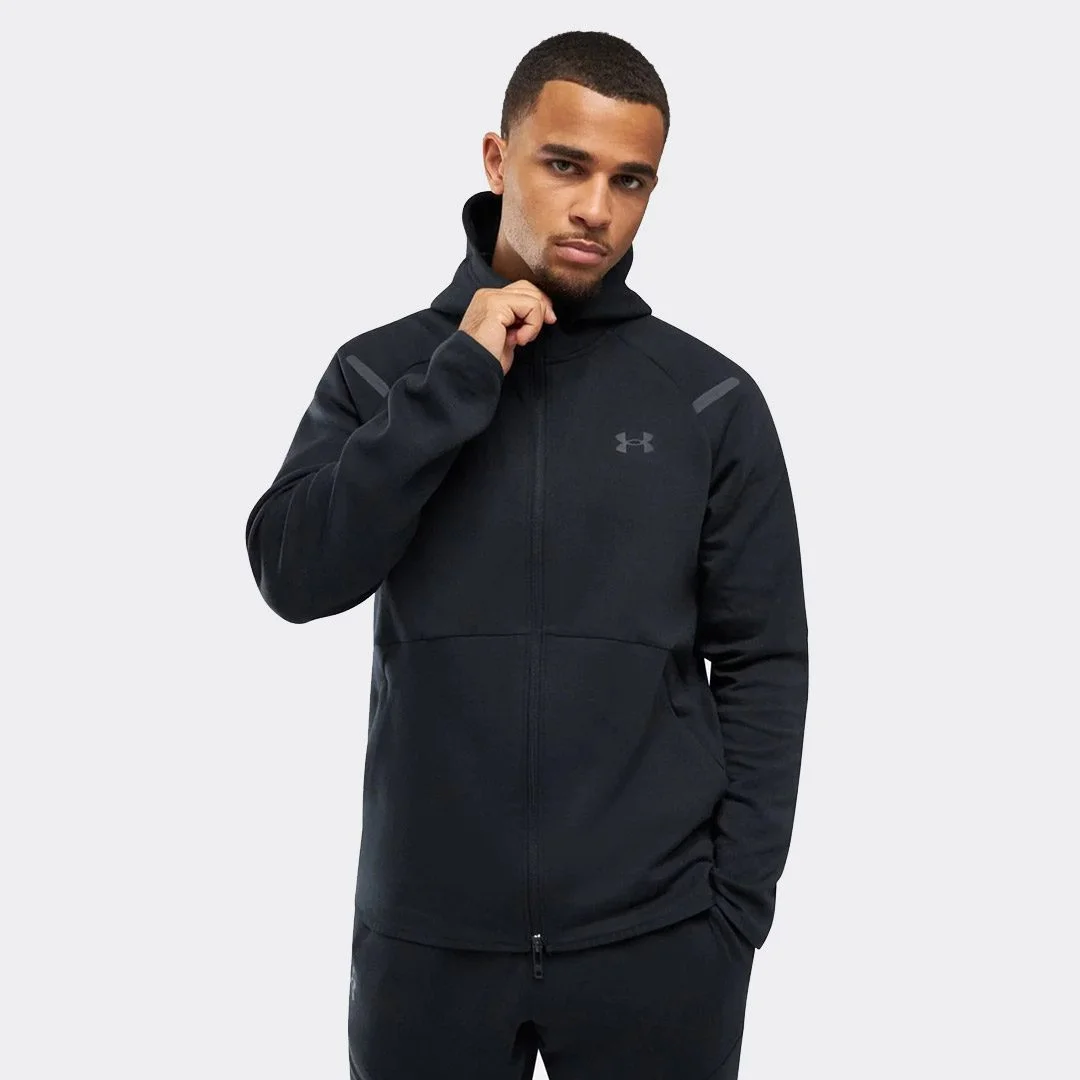 Φωτογραφία προϊόντος: UNDER ARMOUR UNSTOPPABLE FLEECE FULL-ZIP HOODIE ΜΑΥΡΟ