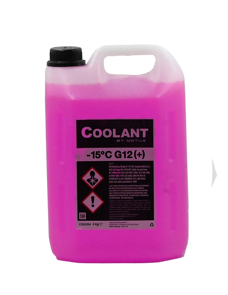 Φωτογραφία προϊόντος: Motus Coolant G12+ Κόκκινο -15°C 4kg (Έτοιμο προς Χρήση)