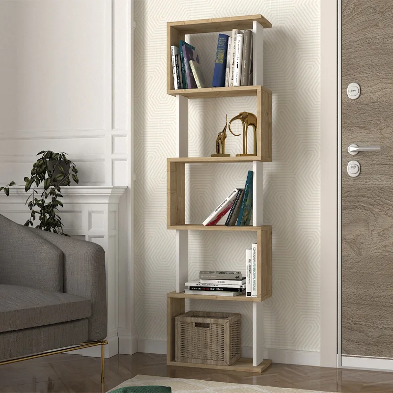 Φωτογραφία προϊόντος: Βιβλιοθήκη Alvina Megapap χρώμα sapphire oak - λευκό 45x19,6x158,8εκ.