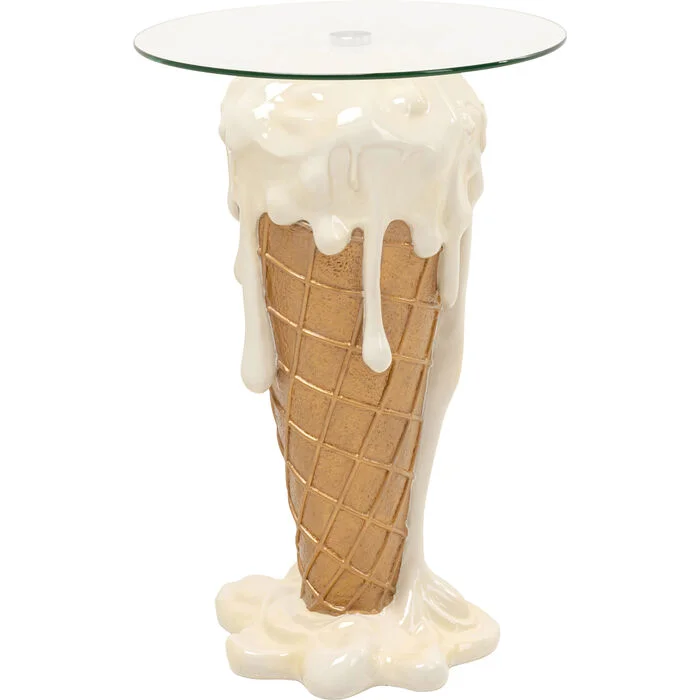 Φωτογραφία προϊόντος: KARE Τραπέζι Βοηθητικό Ice Cream Vanilla Γυαλί Μπεζ 48*48*73εκ. - Μπεζ - 48Μx48Πx73Υ