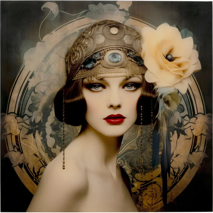 Φωτογραφία προϊόντος: KARE Πίνακας Γυάλινος Muse Art Nouveau Πολύχρωμος 100x0.4x100εκ. - Πολύχρωμο - 100Μx100Υ