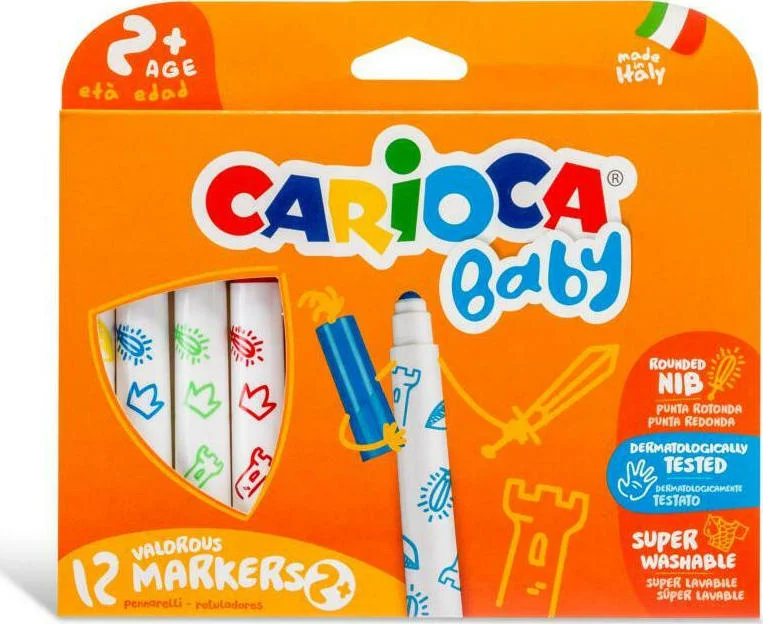 Φωτογραφία προϊόντος: Μαρκαδόροι Carioca Baby 12 Χρωμάτων 2+ ετών