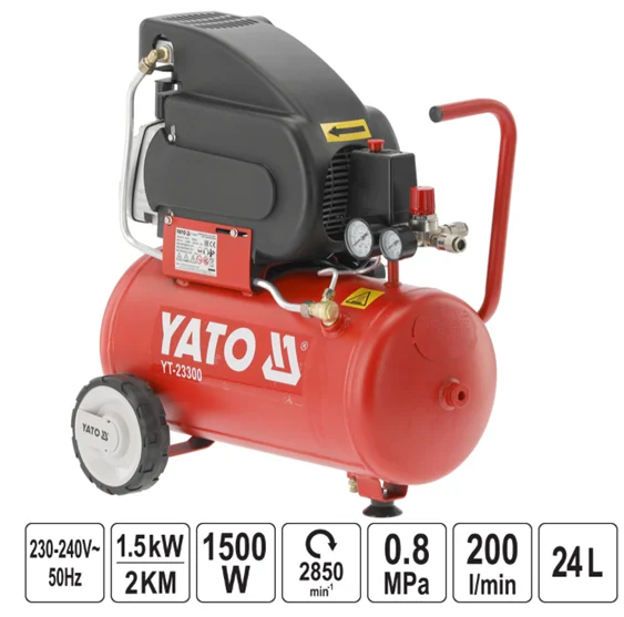 Φωτογραφία προϊόντος: ΑΕΡΟΣΥΜΠΙΕΣΤΗΣ 24lt 2HP YT-23300