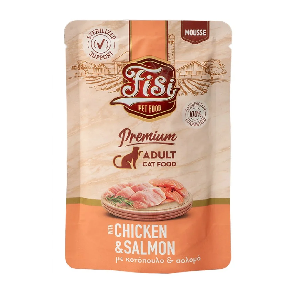 Φωτογραφία προϊόντος: Fisi Pure Meat Cat Adult Mousse Κοτόπουλο + Σολομό 80gr