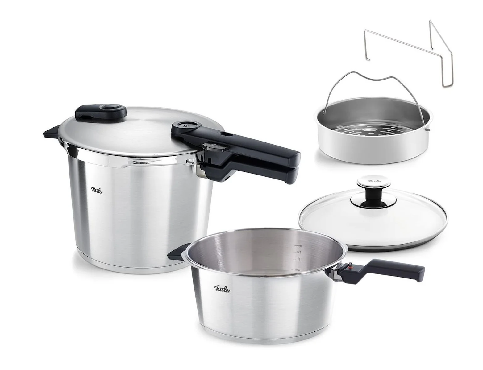 Φωτογραφία προϊόντος: Fissler Vitaquick Premium Set Quattro Χύτρες Ταχύτητας 6 + 3.5lt Με Καλάθι Ατμού (60241013090)