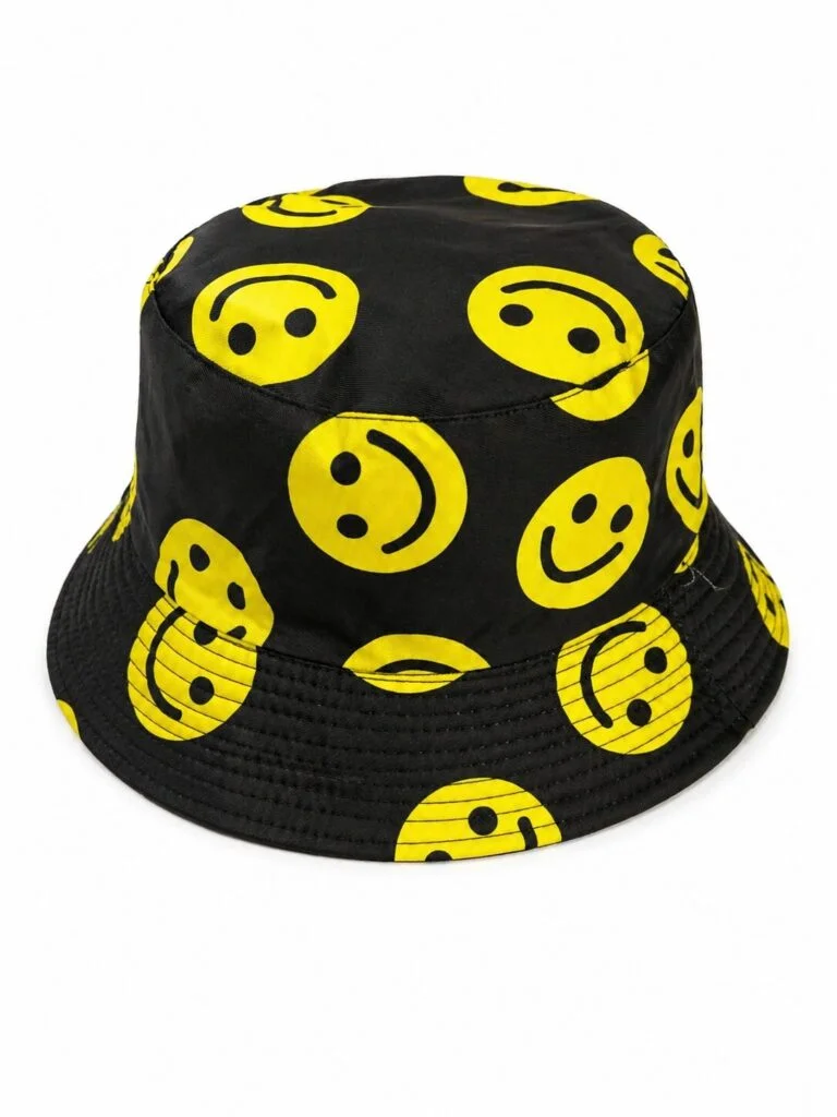 Φωτογραφία προϊόντος: Ghetto Smiley Bucket Hat Black Yellow – Adult Size | Polyester / Cotton