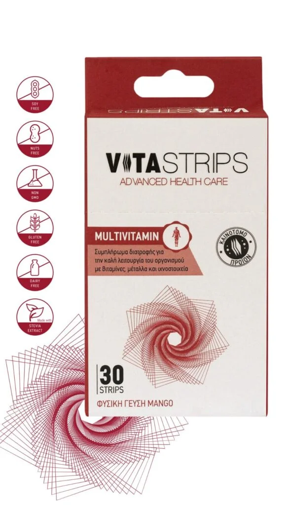 Φωτογραφία προϊόντος: Vitastrips Multivitamin Συμπλήρωμα Διατροφής για την Καλή Λειτουργία του Οργανισμού, 30 Λεπτά Φυλλαράκια