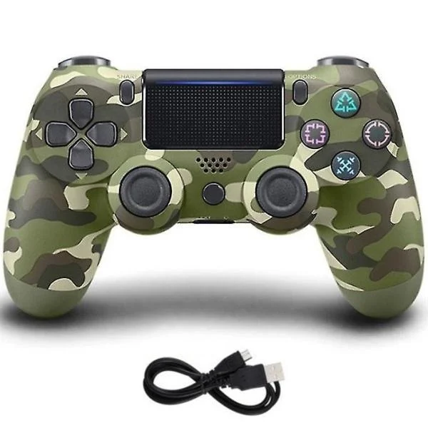 Φωτογραφία προϊόντος: OEM Double Motor Vibration 4 Ασύρματο Gamepad για PS4 Camo Green