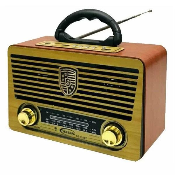 Φωτογραφία προϊόντος: OEM Retro Επιτραπέζιο Ραδιόφωνο Επαναφορτιζόμενο με Bluetooth και USB Yuegan YG-115BT Χρυσό