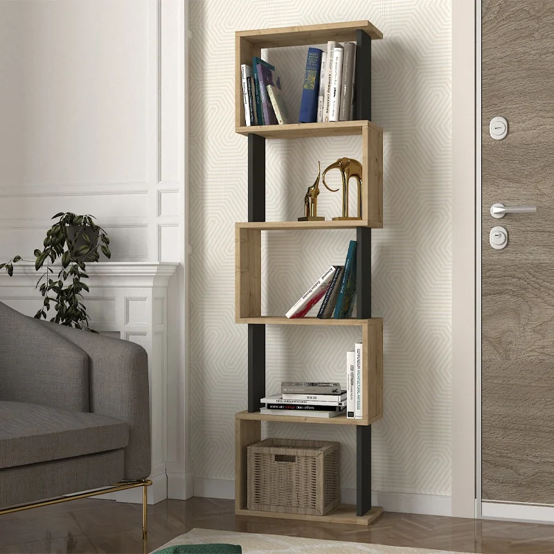 Φωτογραφία προϊόντος: Βιβλιοθήκη Alvina Megapap χρώμα sapphire oak - ανθρακί 45x19,6x158,8εκ.