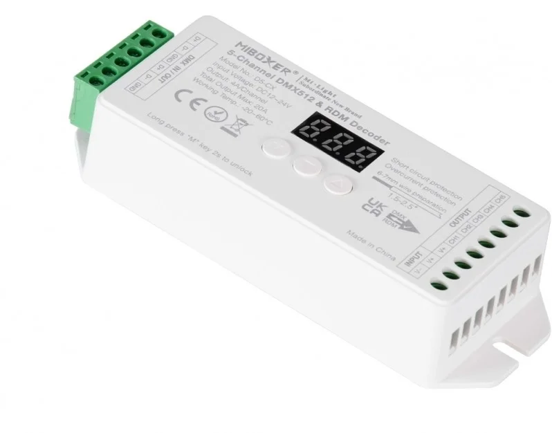 Φωτογραφία προϊόντος: Mi Boxer controller 5 καναλιών σταθερής τάσης DMX512 + αποκωδικοποιητής RDM