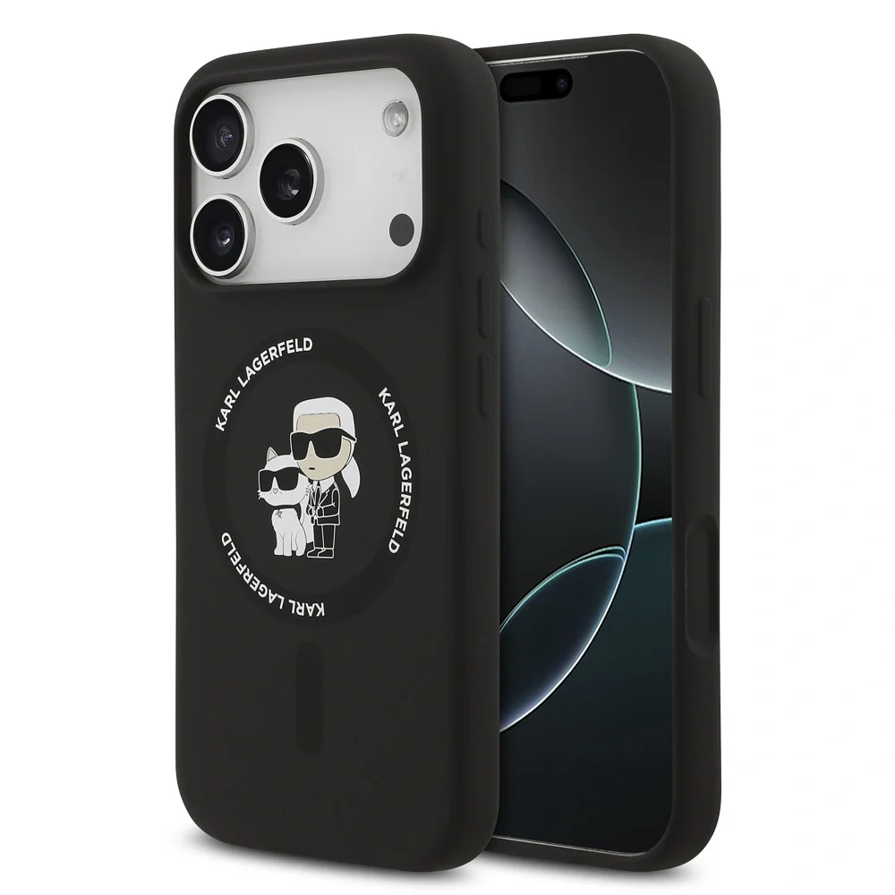Φωτογραφία προϊόντος: Θήκη Σιλικόνης Karl Lagerfeld Magsafe Apple iPhone 17 Pro Ring Karl + Choupette Μαύρο