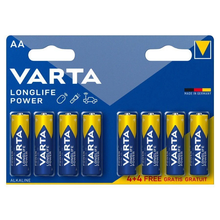 Φωτογραφία προϊόντος: Μπαταρία Alkaline Varta Longlife Power AA LR06 Plastic Free (8 τεμ.)
