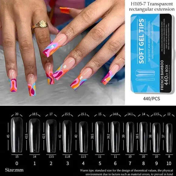 Φωτογραφία προϊόντος: Soft Gel Tips French Bamboo 11 μεγέθη 440 τεμ.