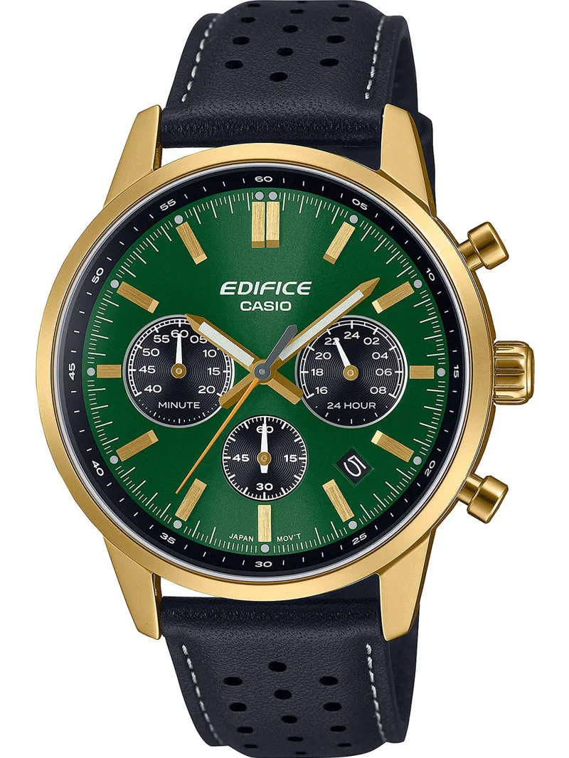 Φωτογραφία προϊόντος: Ρολόι CASIO Edifice Με Χρονογράφο Και Μαύρο Δερμάτινο Λουράκι EFR-575CL-3AEF