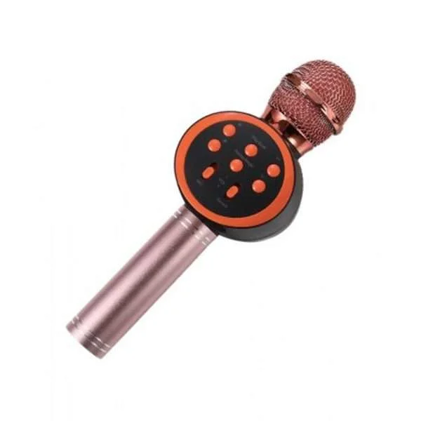 Φωτογραφία προϊόντος: Ασύρματο μικρόφωνο bluetooth με ενσωματωμένο ηχείο V11 ΡΟΖ ΧΡΥΣΟ