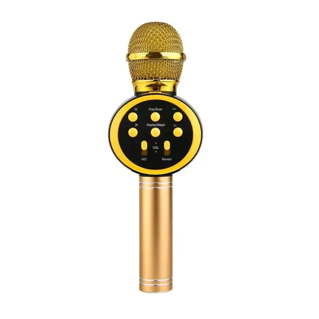 Φωτογραφία προϊόντος: Ασύρματο μικρόφωνο Bluetooth με ενσωματωμένο ηχείο V11 ΧΡΥΣΟ