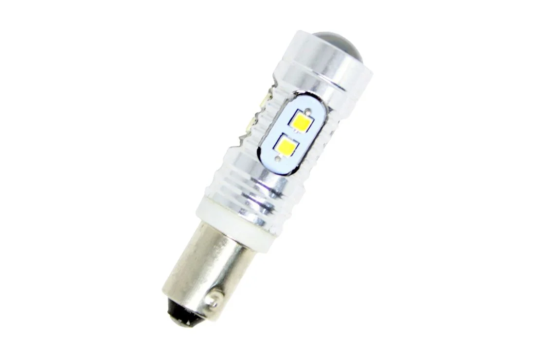 Φωτογραφία προϊόντος: Led λάμπα τύπου BA9S 10W με 10 LED επί 1W και προτζέκτορα - 1τμχ