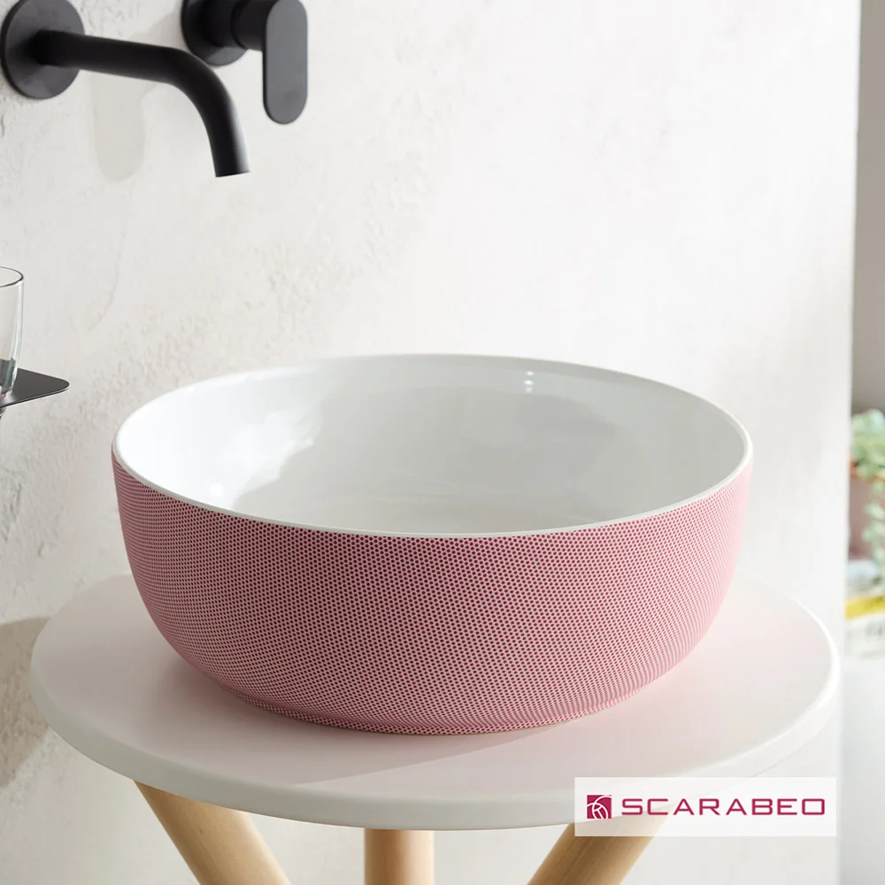 Φωτογραφία προϊόντος: Νιπτήρας SCARABEO GLAM 1807-SER Φ39 pois pink