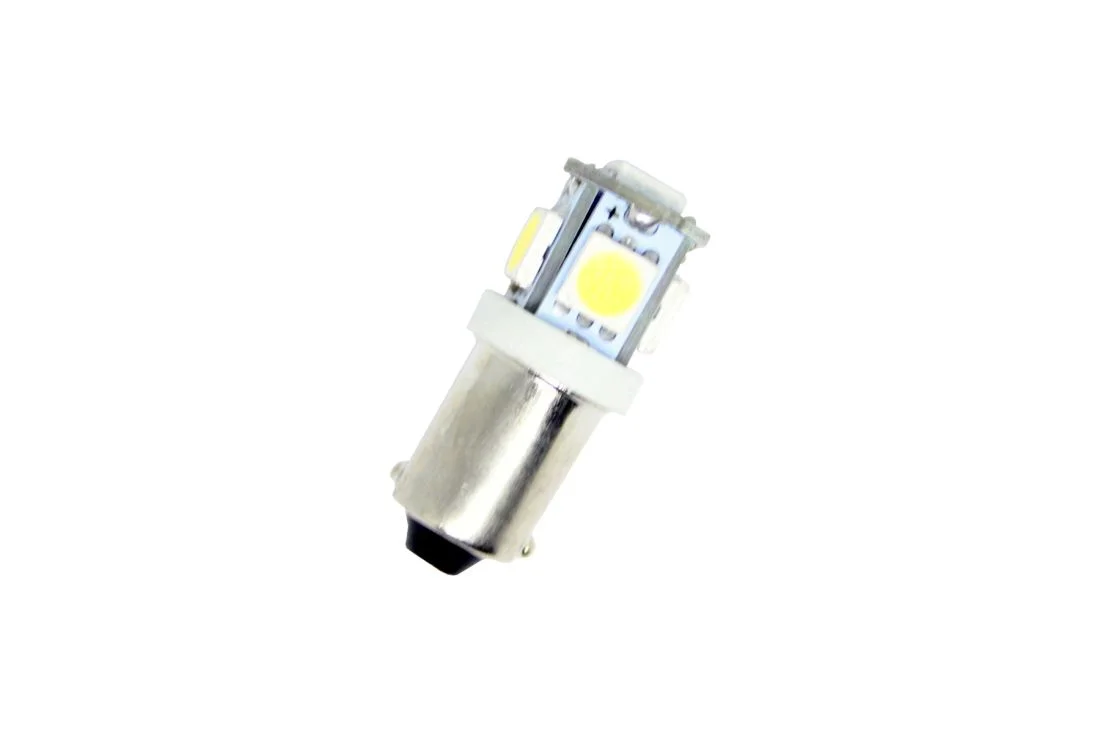 Φωτογραφία προϊόντος: Led λάμπα τύπου BA9 με 5 SMD LED 5000K τυχαία διάταξη - 1τμχ
